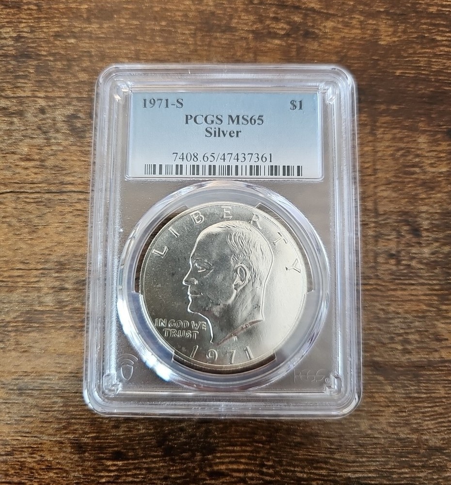 1971 S $1 Silver PCGS MS65 Eisenhower "Ike" Dollar 40%
