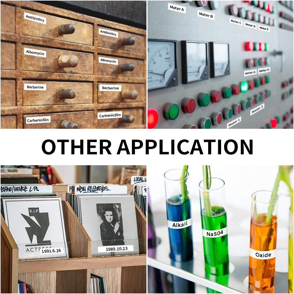 5x Dymo D1 Label Tape 45013 Black on White 1/2 Inch x 23 Feet Compatible product