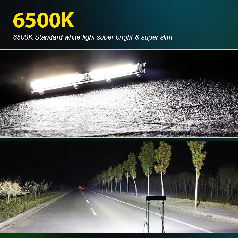 7 14 20 26 32 50" Slim LED Light Bar Spot Flood Combo Driving Truck SUV Offroad