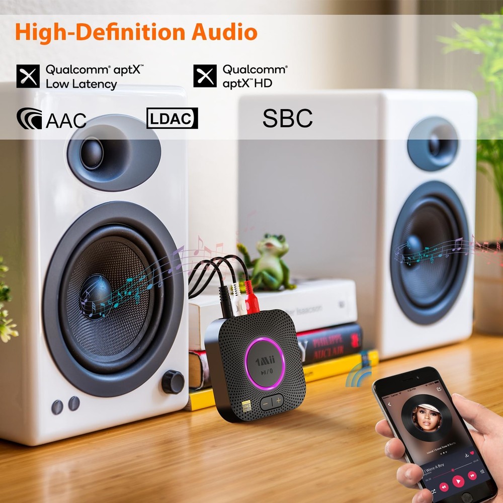 B06S+ LDAC Bluetooth 5.2 Receiver for Home Stereo Hi-Res Music Streaming, Hi-...