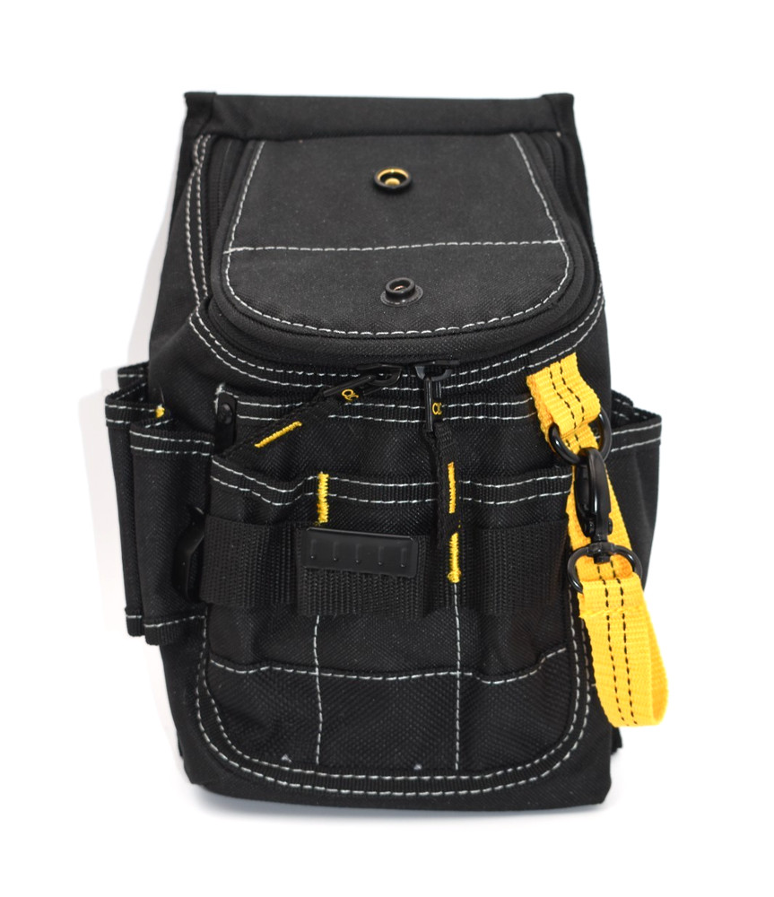Zippered Tool Pouch CLC Multi Pockets Polyester Black and Yellow Straps New