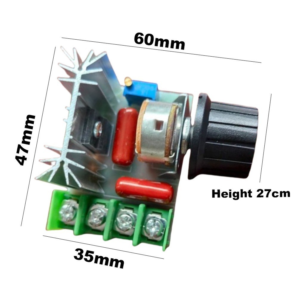 AC 220V 2000W Motor Speed Controller with Switch for Heating Light Soldering
