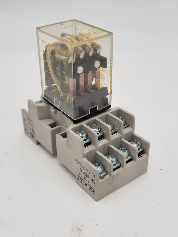 Square D 8501RS14V20 General Purpose Relay Coil 120V with 8501NR45 Socket Base