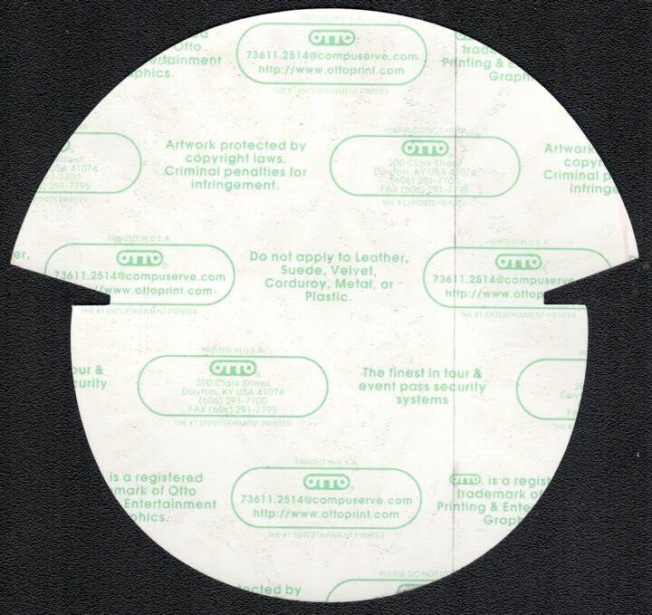 YellowJacket Backstage Pass - 1990s Cloth Pass