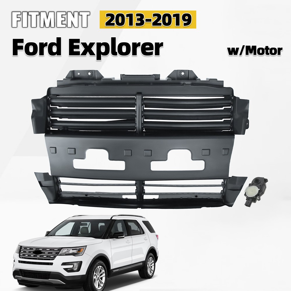 For 2013-2019 Ford Explorer Front Radiator Grille Shutter w/Motor