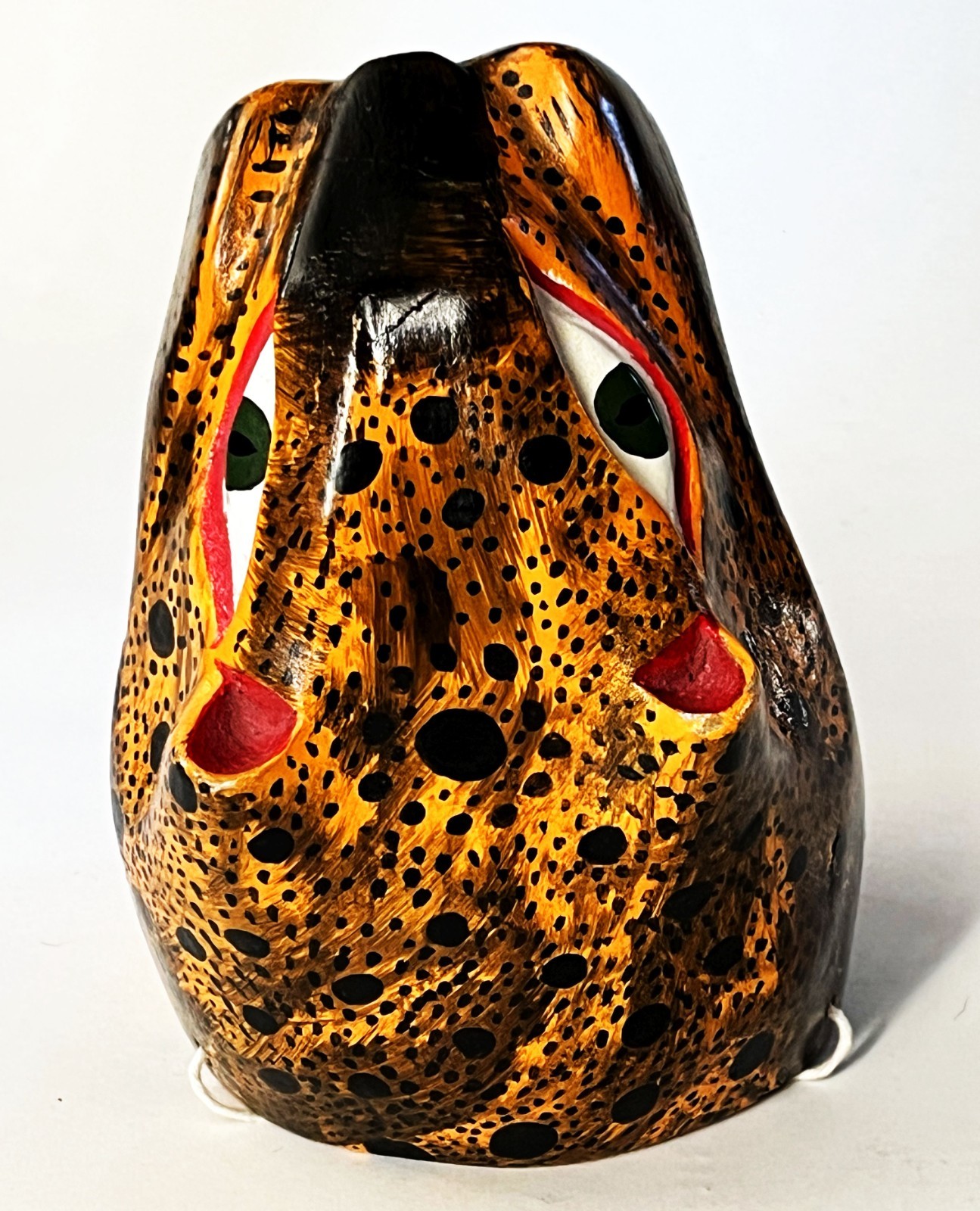 JUAN & FELIPE HORTA TOCUARO MICHOACAN WOOD MASK MEXICAN FOLK ART TIGRE SKULL