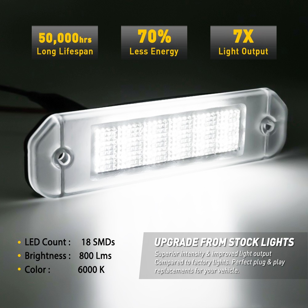 AUXITO 18LED Light License Plate Tag Lamp 6000K Canbus For 1992-2000 Honda Civic