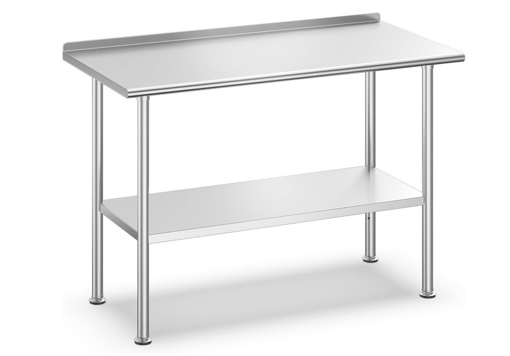 Stainless Steel Work Table with Backsplash 48'' x 24'' NSF Kitchen Prep Table