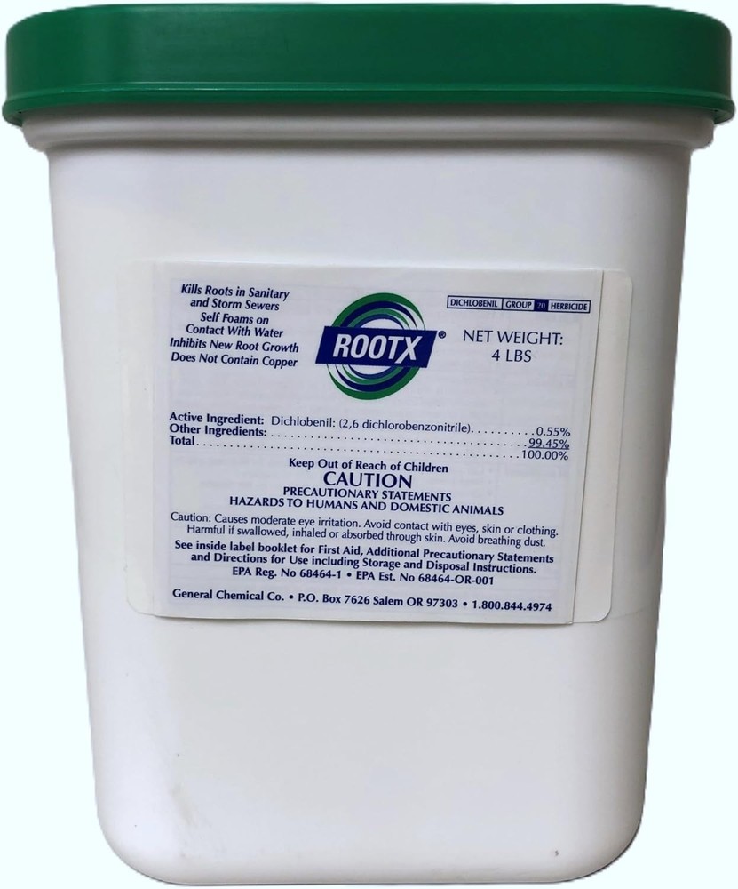 ROOTX - 4LB. JAR with Funnel/APPLICATOR Foaming Root Control for Sewer Lines and