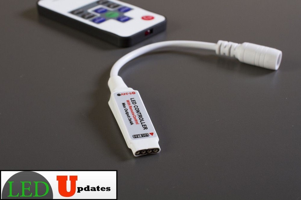 Slim Wireless RGB Controller + Remote for Strip Tape Module LED Light 12-24v