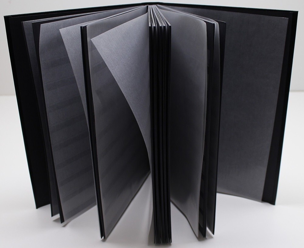 BLUE 32 Page Lighthouse Stamp Stock Book with Black Pages, 9 Strips per Page