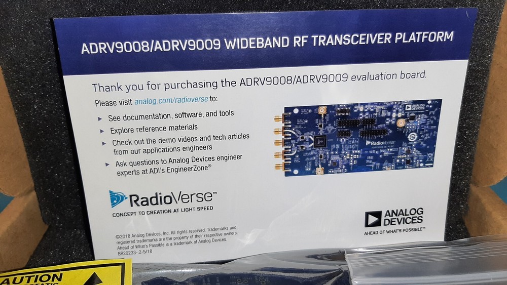 ADRV9008 -1W/PCBZ WIDEBAND RF TRANSCEIVER PLATFORM DEV KIT ANALOG DEVICES