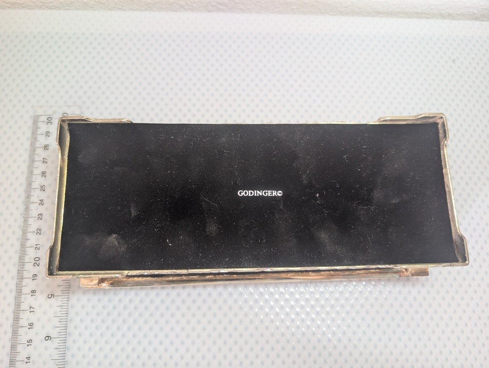 Godinger Silver Plated Oblong Jewelry Box with Mirror and Compartments