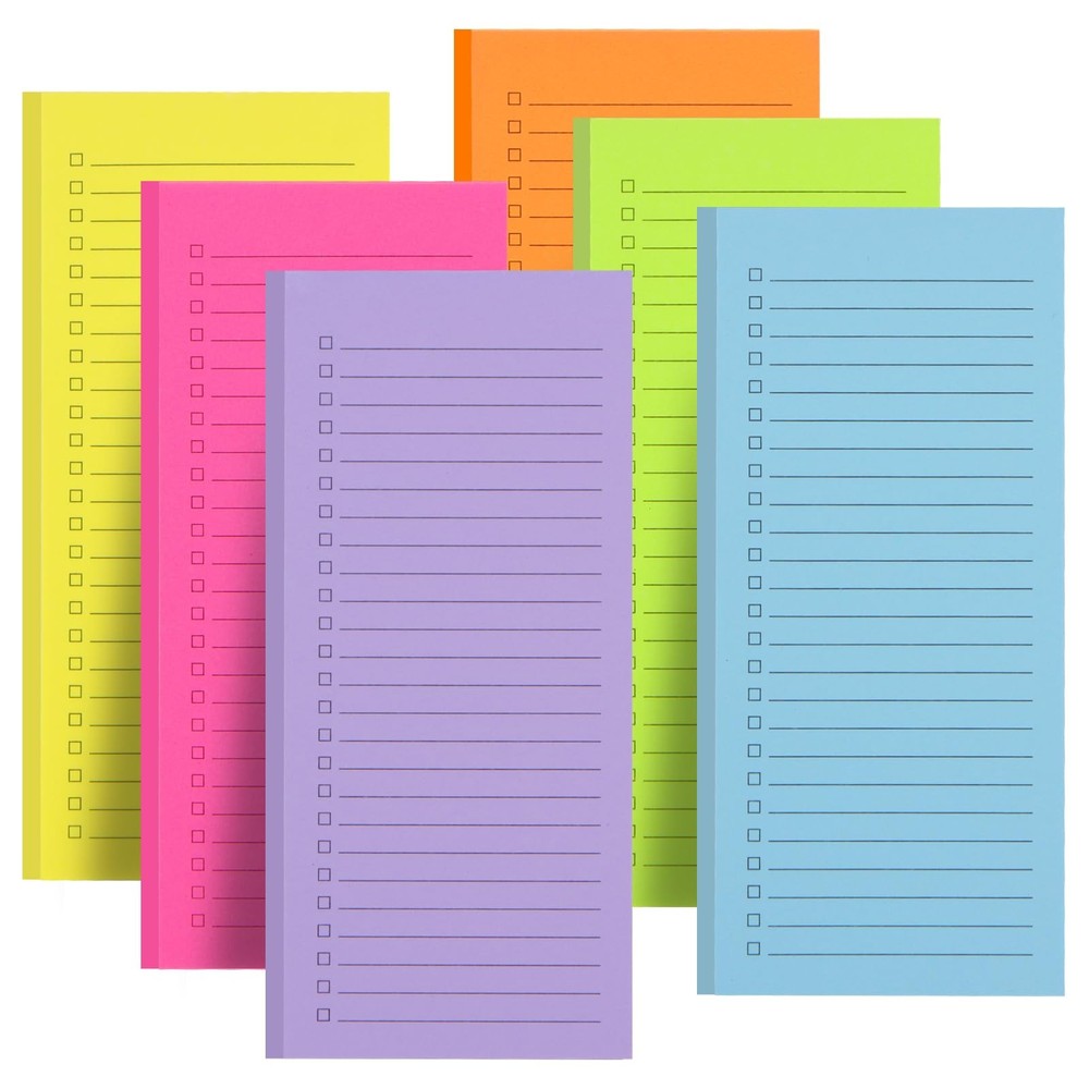 6 Pack Magnetic Notepads, Notepads Grocery List 6 pack, Multiple Colour
