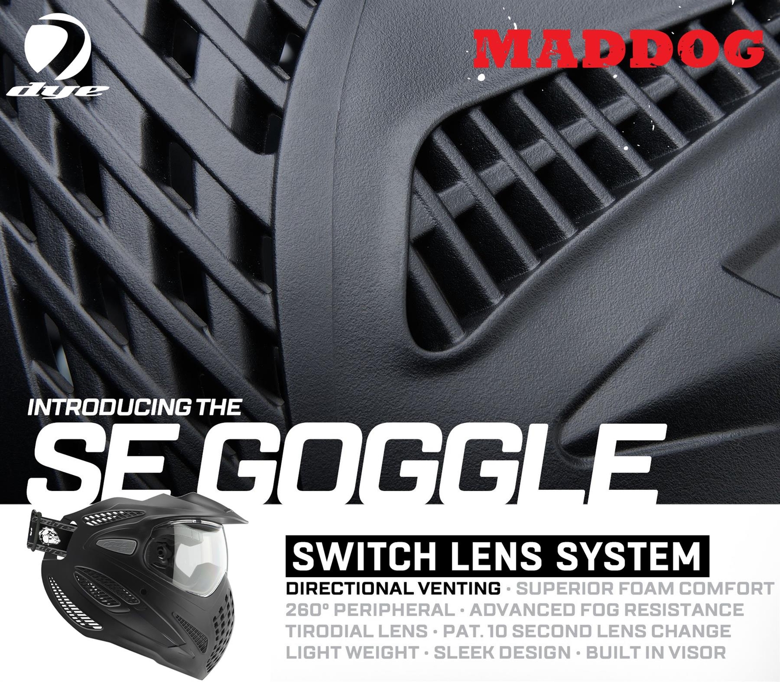 CLEARANCE Maddog Dye SE Anti-Fog Thermal Paintball Mask Goggle Clear Lens