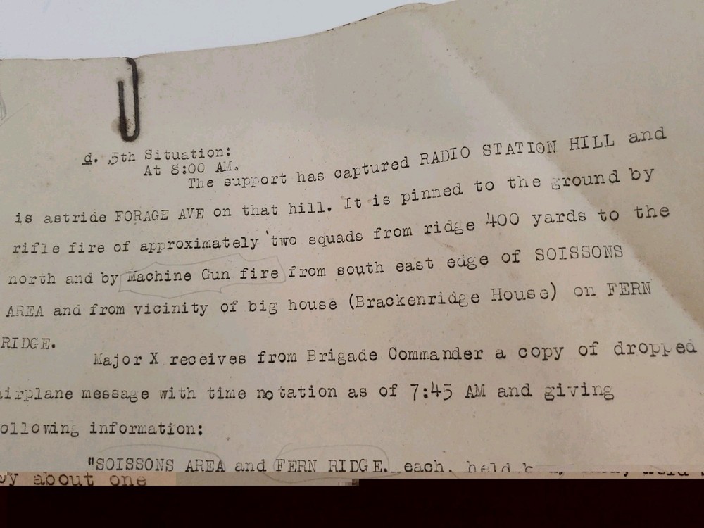 1932 Ft Sam Houston 3rd Brigade Tactical Exercise Document - Rare Original