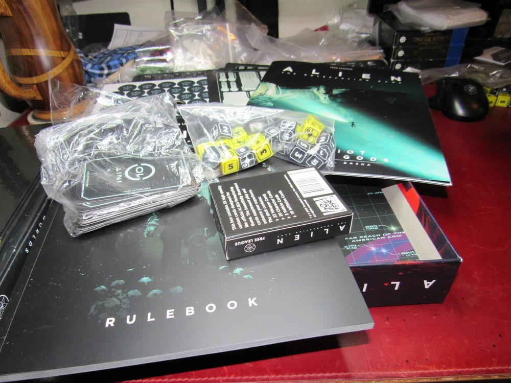 Free League: Alien RPG Starter Set box plus Custom Card Deck: Complete