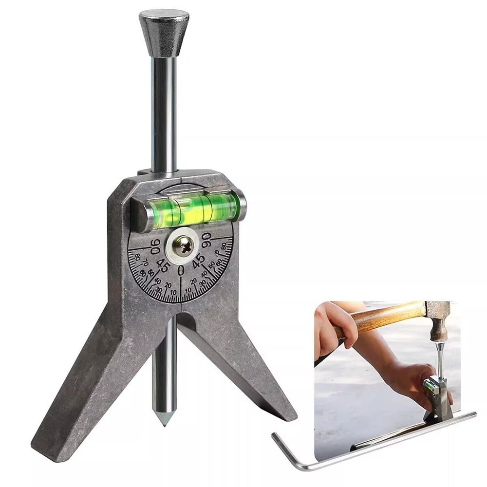 Y-shaped Pipe Center Detector Positioner with Adjustable Dial Bubble Protractor