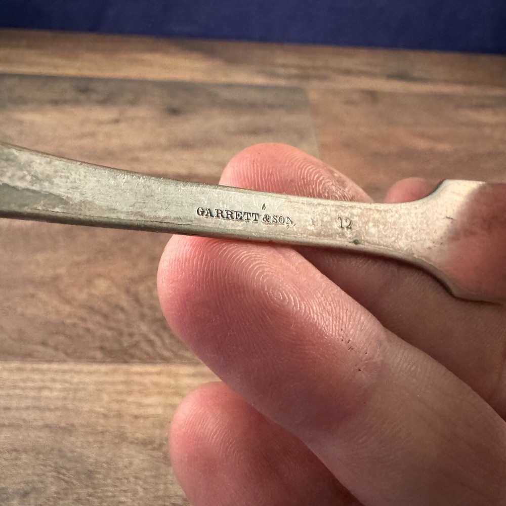 Garrett & Son Silverplated Tablespoon Unknown Pattern Monogrammed