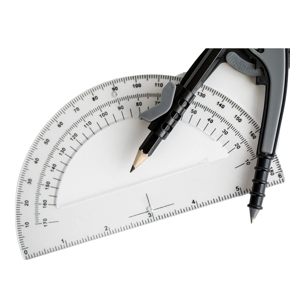 6 Pieces Clear Plastic Protractor 6 Inch 180 Degrees Geometry Tools