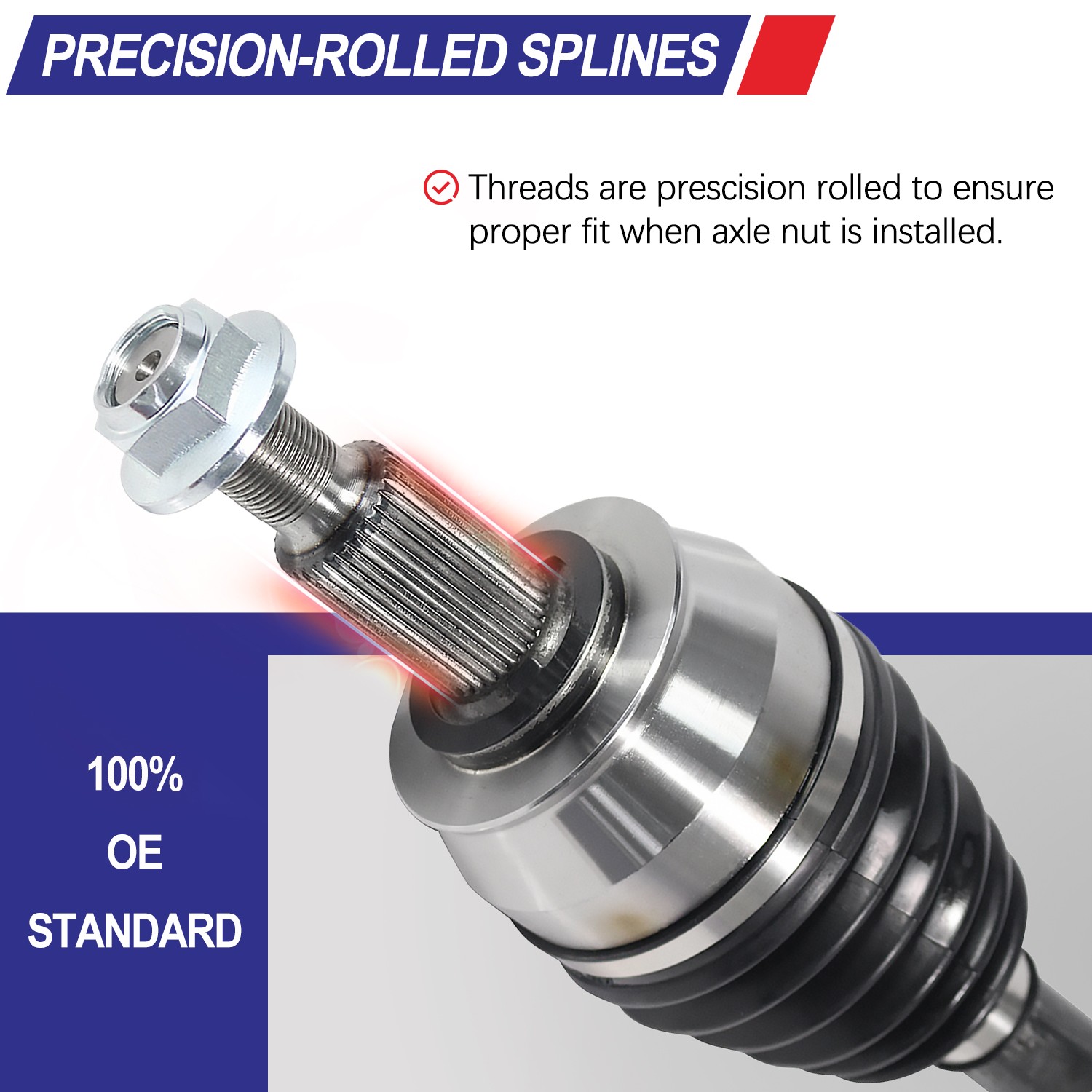 Front Extended Travel CV Axle Shaft for 11-19 Chevy Silverado 2500 HD Pickup OEM