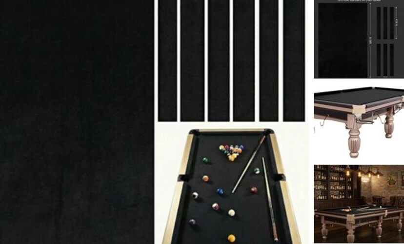 Professional Billiard Cloth Pool Table Felt Replacement Kit for Standard Black