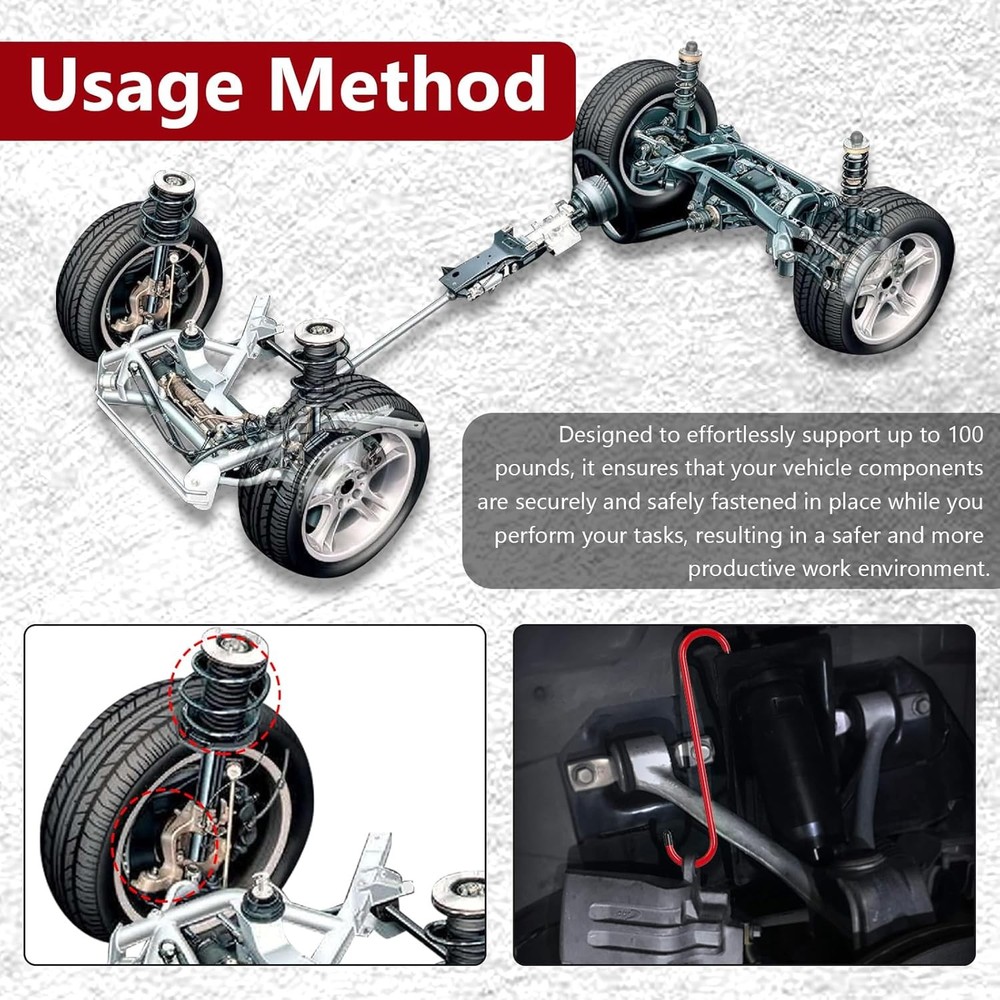 2PCS Brake Caliper Hanger Compression Mechanic Tool with Rubber Tips, Durable St