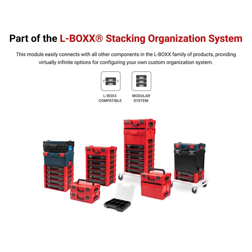 Tekton OLB99200 3-Drawer Stack with Tool Box and Parts Trays