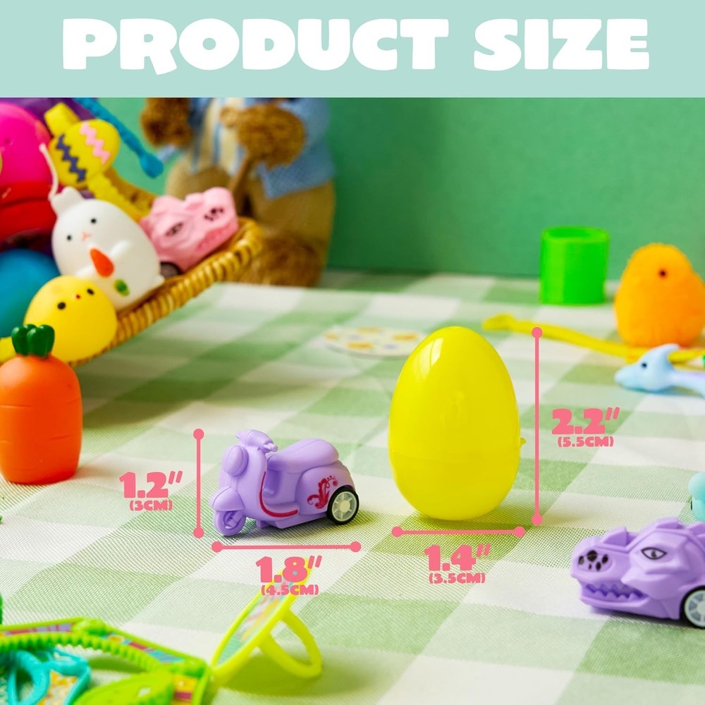 Assorted Toy-Filled Easter Egg Shells - 100 Pcs