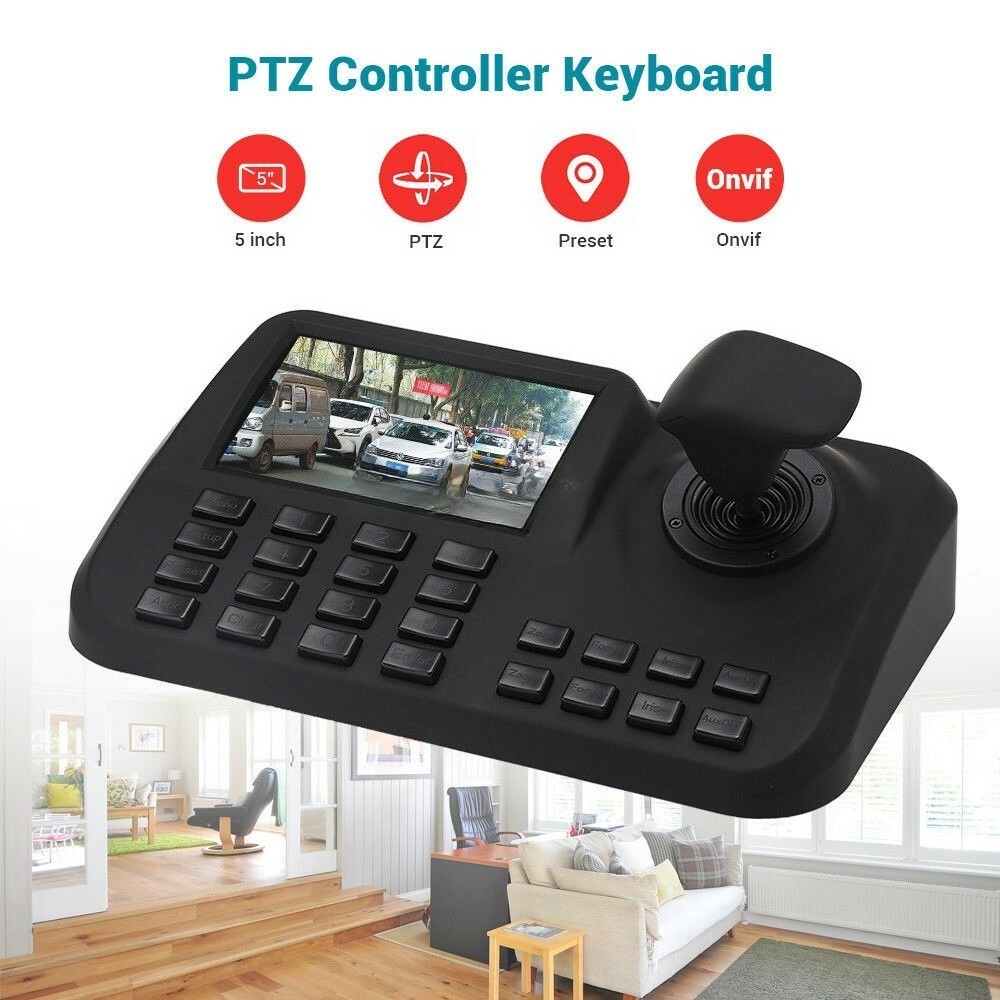 For 3D IP PTZ Controller CCTV Joystick Keyboard 5" HD LED Screen WAC
