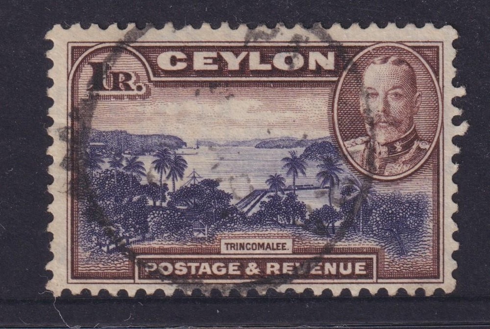 CEYLON, 1935 KGV 1r. Trincomalee, used.