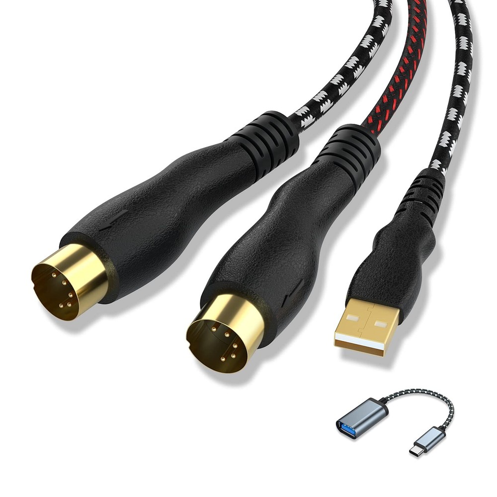 USB to MIDI Cable 6.5Ft, USB MIDI Interface Adapter,MIDI to USB Cable Convert...