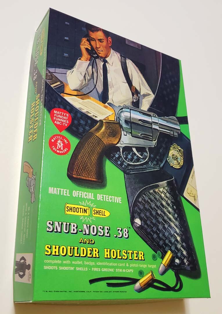 Mattel Shootin' Shell Snub Nose .38 Empty Box for Detective Gun & Holster  Read