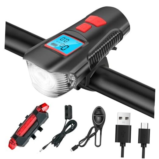 Super Bright 6-Bead LED Multi-Functional Waterproof Bicycle Light Set, USB