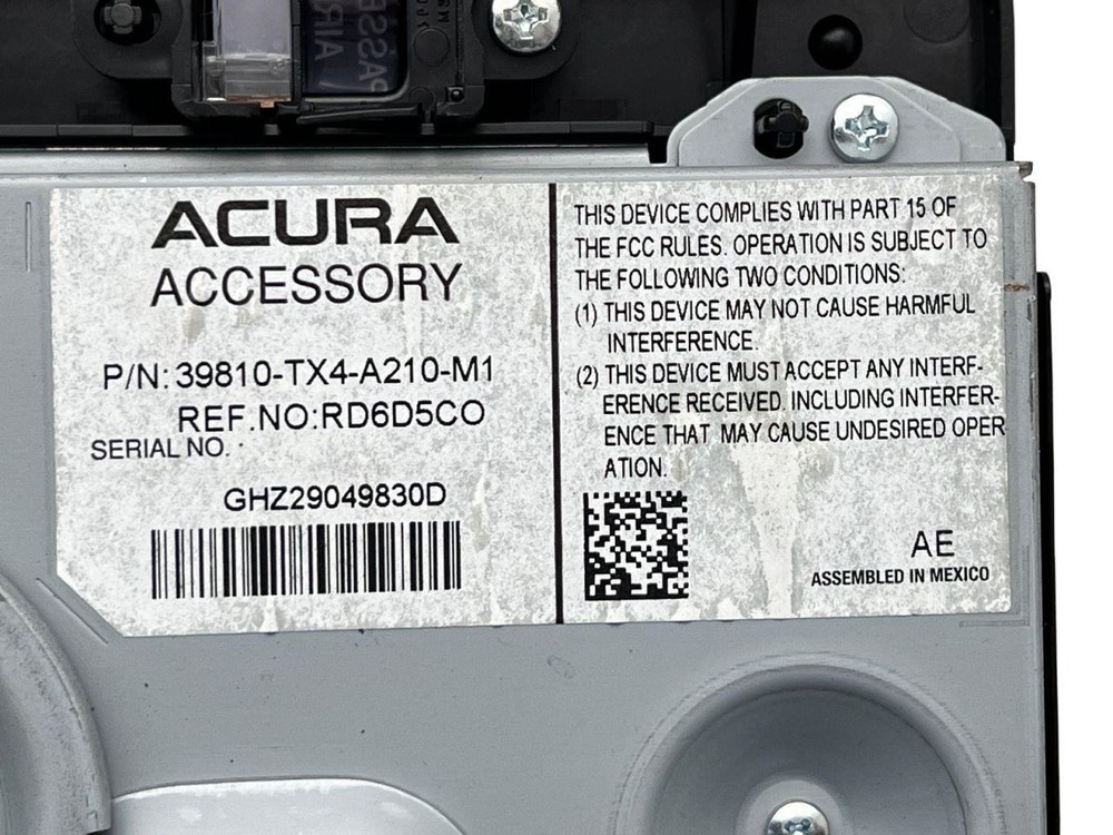 2016-2018 Acura RDX Upper Dash Display