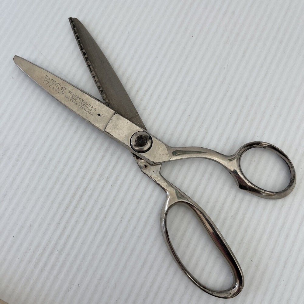 Wiss Pinking Shears Zig Zag Cut Chrome Vintage Scissors