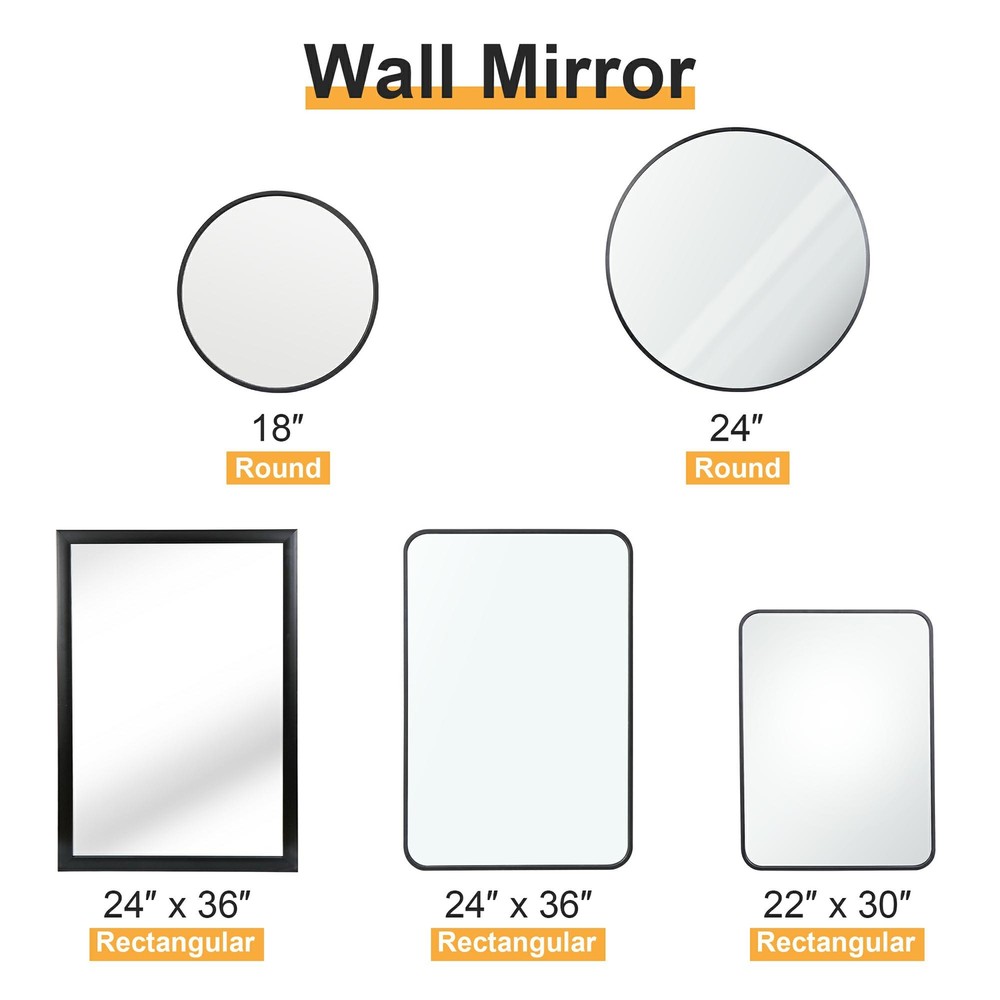 Round/Rectangular Wall Mirror Vanity Mirror Bathroom Vanity Mirror  for Bathroom