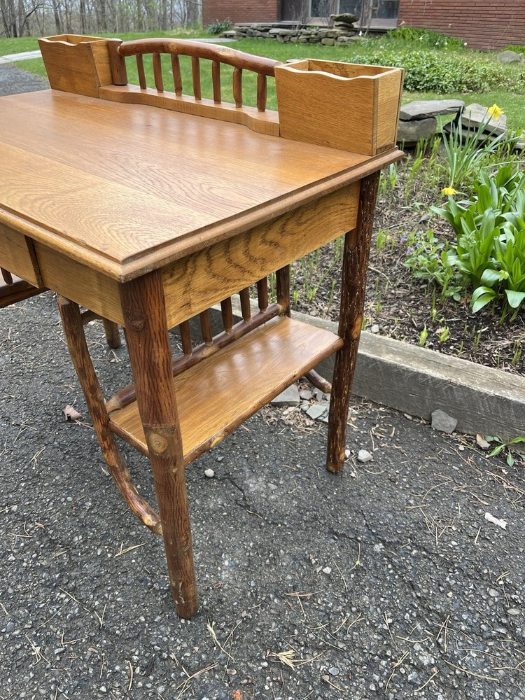 Rare Old Hickory Desk, Rustic Adirondack, Camp