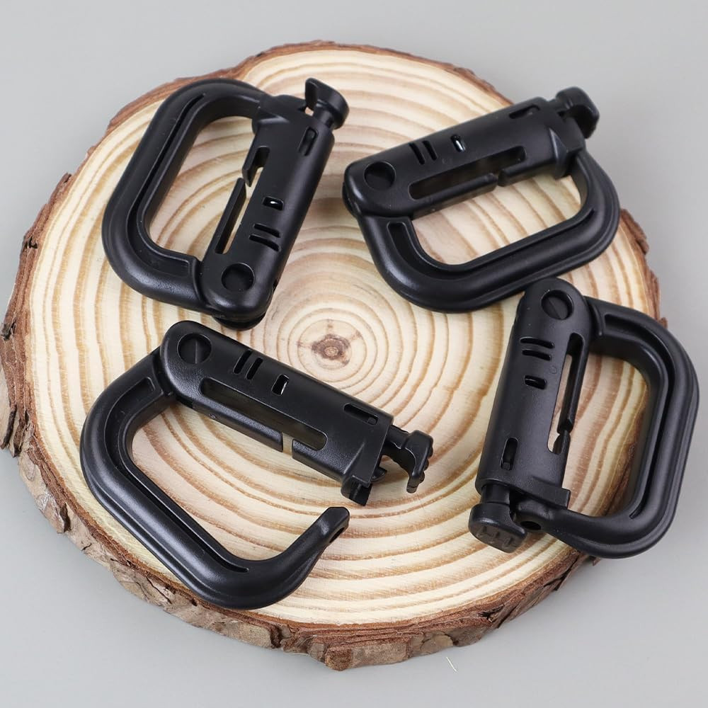12 Pack Multipurpose D-Ring Grimlock Locking for Molle Webbing Molle Clips Hangi