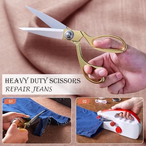 Portable Handheld Sewing Machine with 110 PCS Kit & Leather Case - Mini DIY Tool