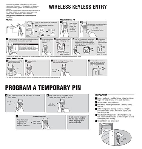 G940EV-P2 940EV-P2 940EV Universal Wireless Keypad Keyless Entry for Chamberlain