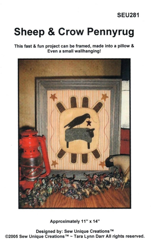 SHEEP & CROW PENNYRUG PATTERN-SEW UNIQUE CREATIONS