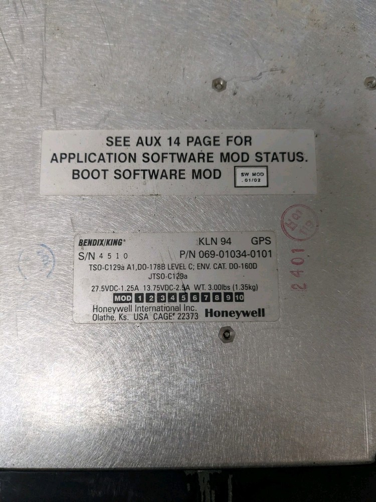 BENDIX/KING KLN 94 GPS P/N 069-01034-0101 Unit Only