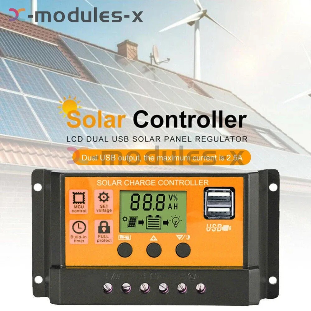 10-100A MPPT Solar Panel Regulator Charge Controller 12V/24V Auto Focus Tracking