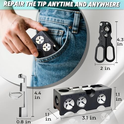 11-in-1 Pool Cue Tip Repair Kit Tool Set - Shape, Replace, Maintain Billiards