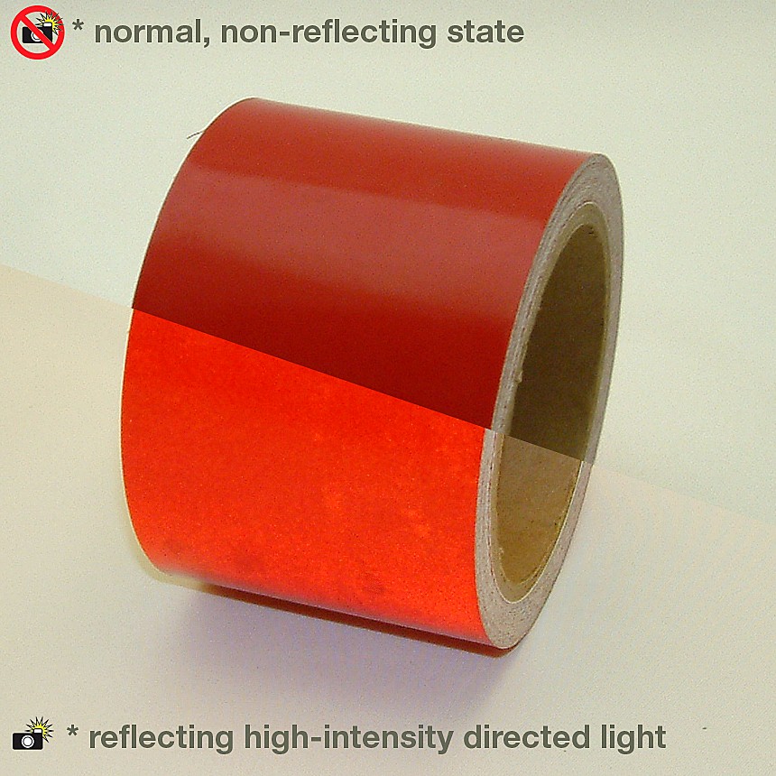 JVCC Engineering Grade Reflective Tape (REF-7): 3 in. x 30 ft. (Red)