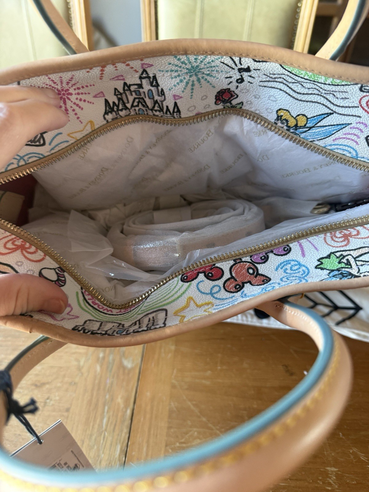 Disney Parks Dooney & Bourke 100th Anniversary Sketch Icons Tote Bag Satchel NWT