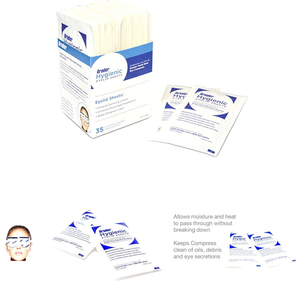 BRUDER Hygienic Eyelid Sheets for Compress, 35ct.