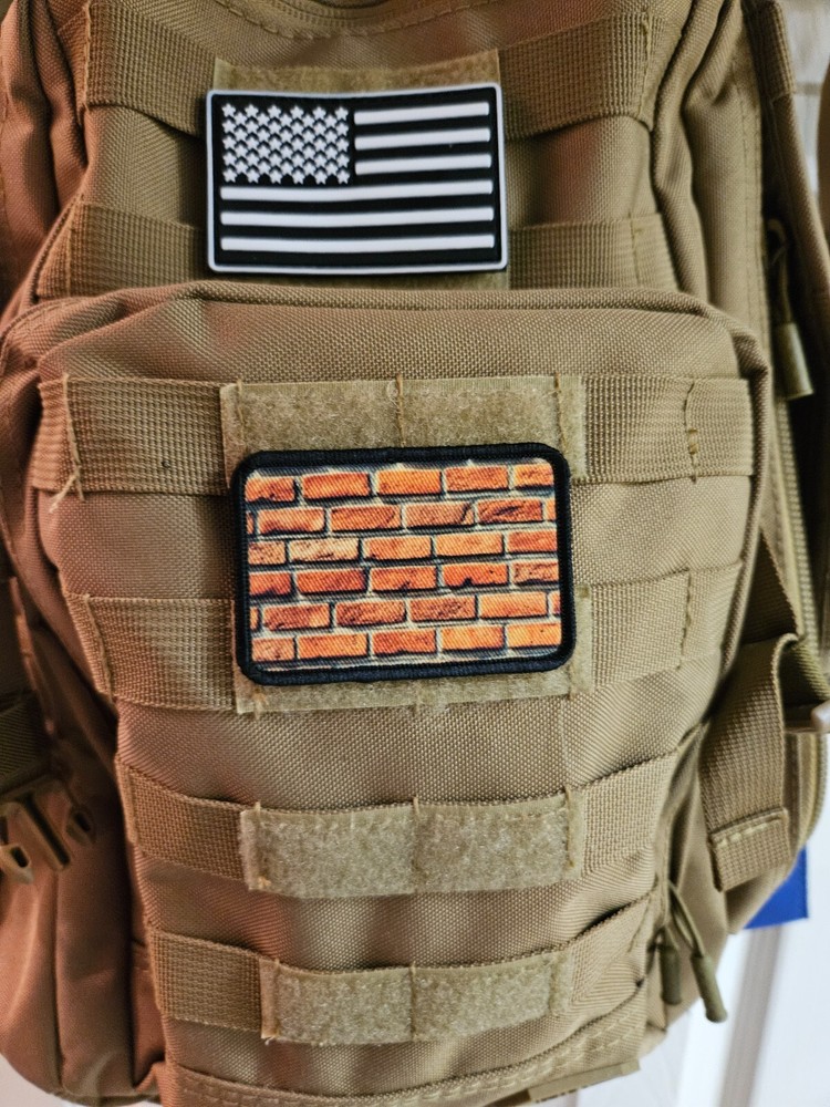 Brick wall build patch 2"x3" hook & loop tactical morale patch