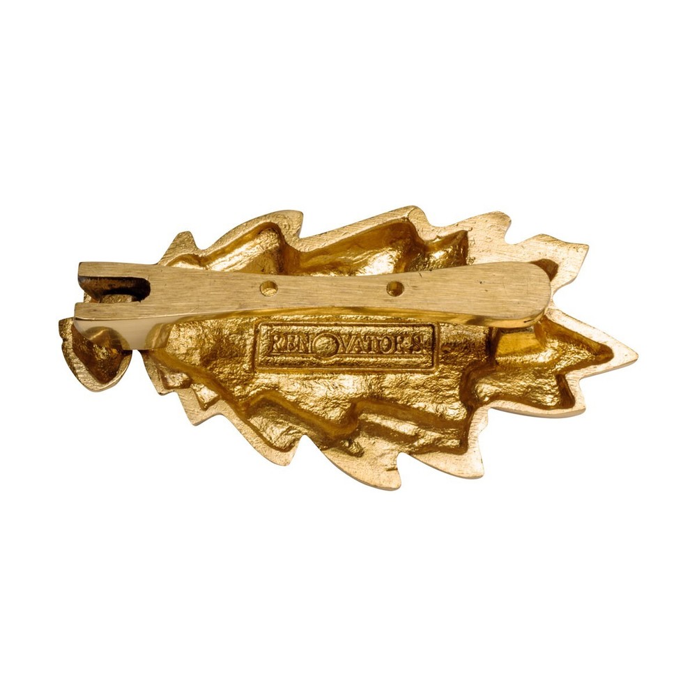 Oak Leaf Solid Brass Door Knocker Oak Leaf 6H x 3W Front Door Renovators Supply